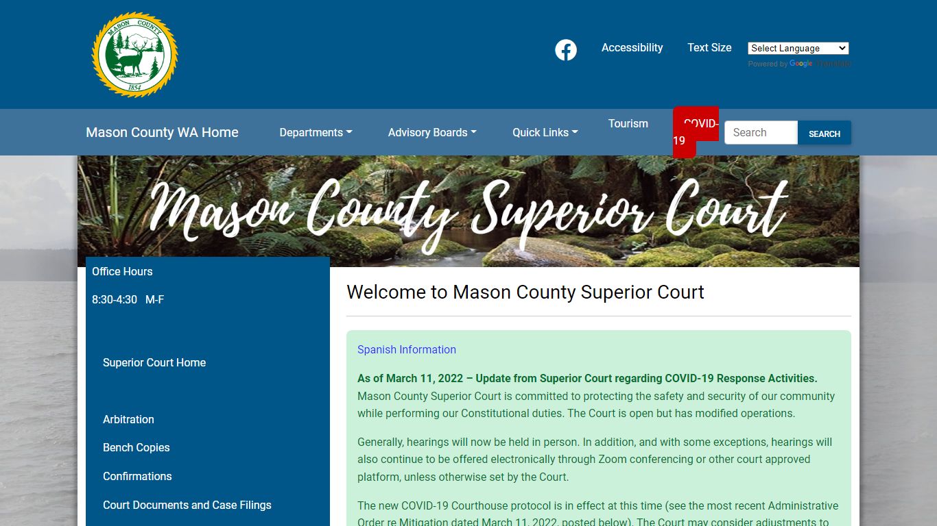 Mason County Superior Court Home